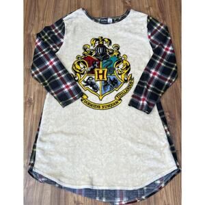 Harry Potter‎ Fuzzy Flannel Hogwarts Women’s Long Sleeve Night Shirt Large 14-16